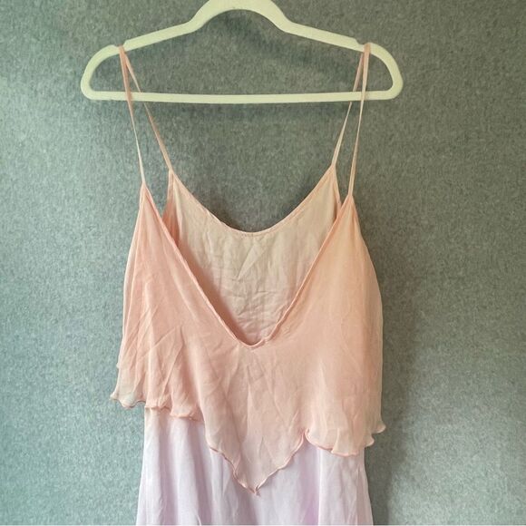 Blue Life Asymmetrical Chiffon Ombre Camisole Tunic Small - Picture 5 of 12